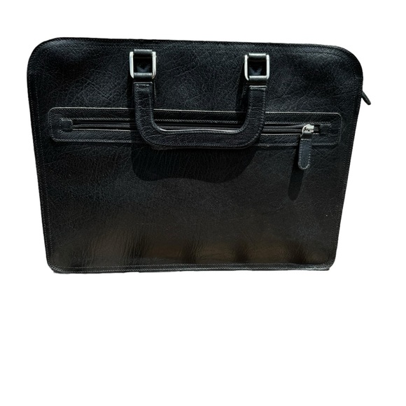 Casa Lopez Black Handmade Genuine Leather Briefcase Bag  - made In Argentina - - Picture 4 of 12